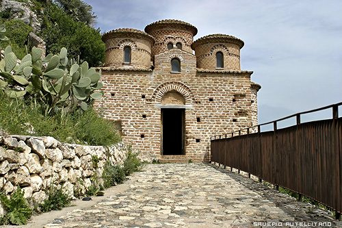 The 10th-century Byzantine Cattolica di Stilo in Calabria, a small red-brick church with domes