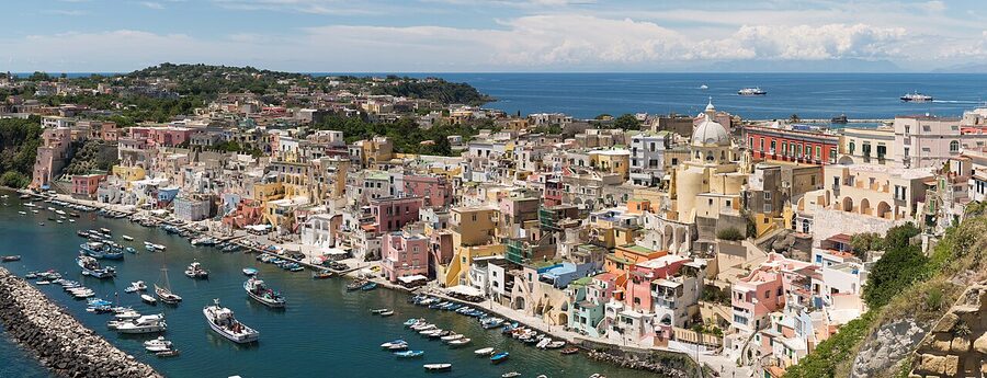 The pastel fishing houses of Marina Corricella on Procida
