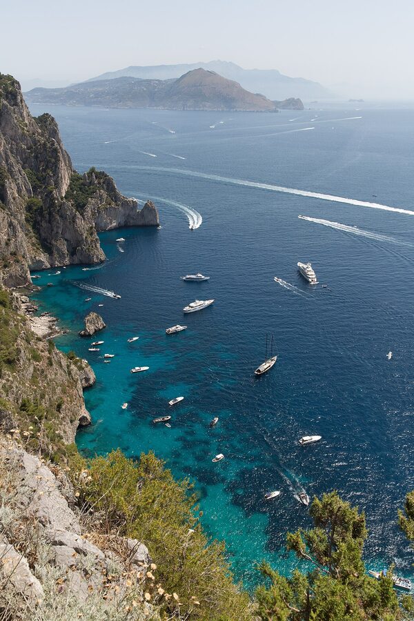 The low sea entrance to the Blue Grotto at Capri