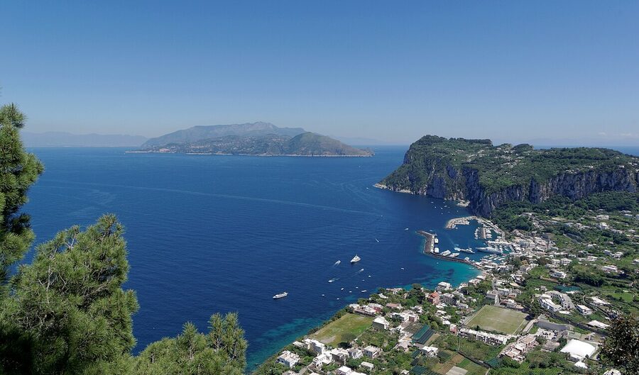 Marina Grande, Capri's main harbour, viewed from Anacapri above