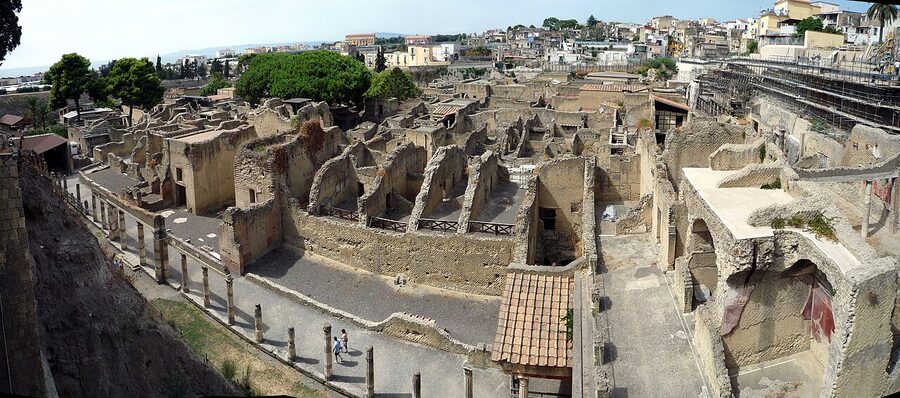 Panorama of the excavated Herculaneum site