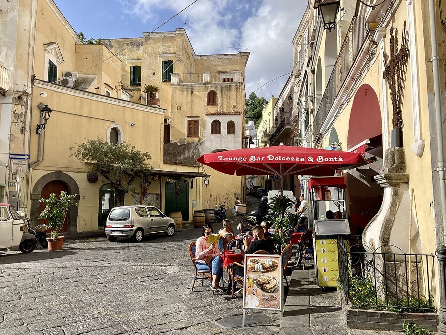 A street in Ischia Ponte, the old fishing quarter of Ischia