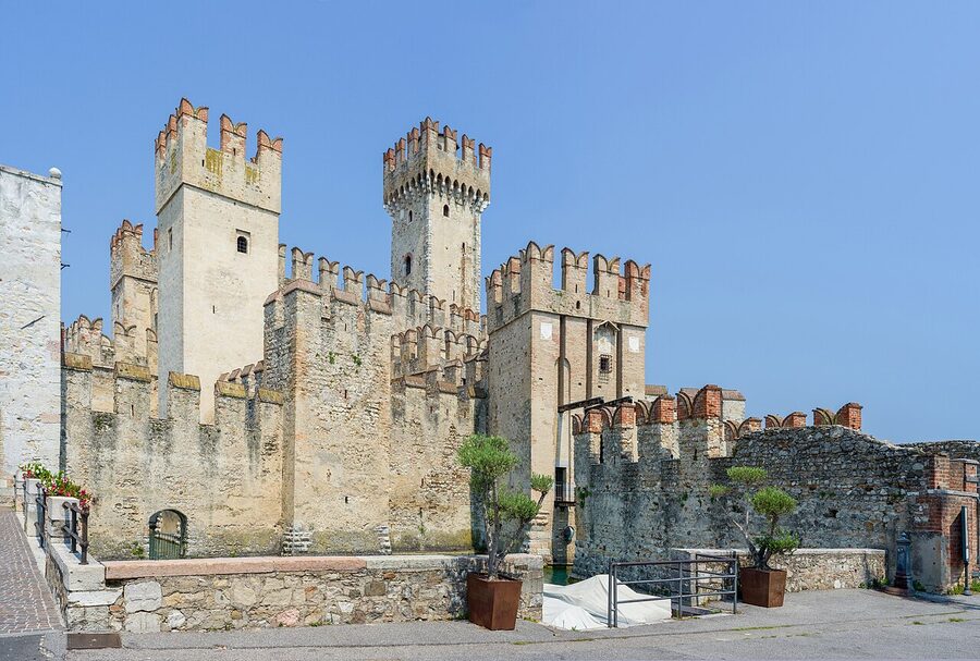Castello Scaligero, a medieval moated castle at Sirmione on Lake Garda