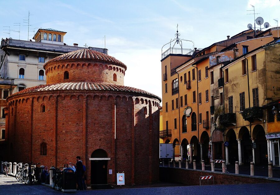 The circular brick Rotonda di San Lorenzo in Mantova, an 11th-century Romanesque church