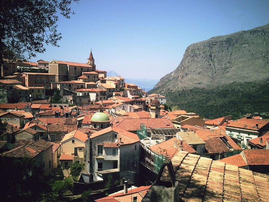 The medieval centre of Maratea Paese with stone alleys, arches and small piazzas