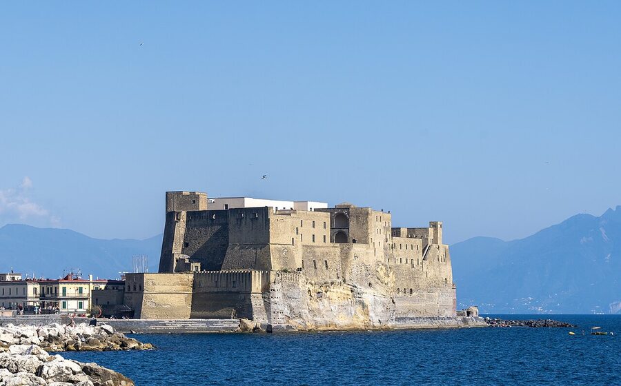 Castel dell'Ovo, the seafront castle of Naples on the Megaride islet