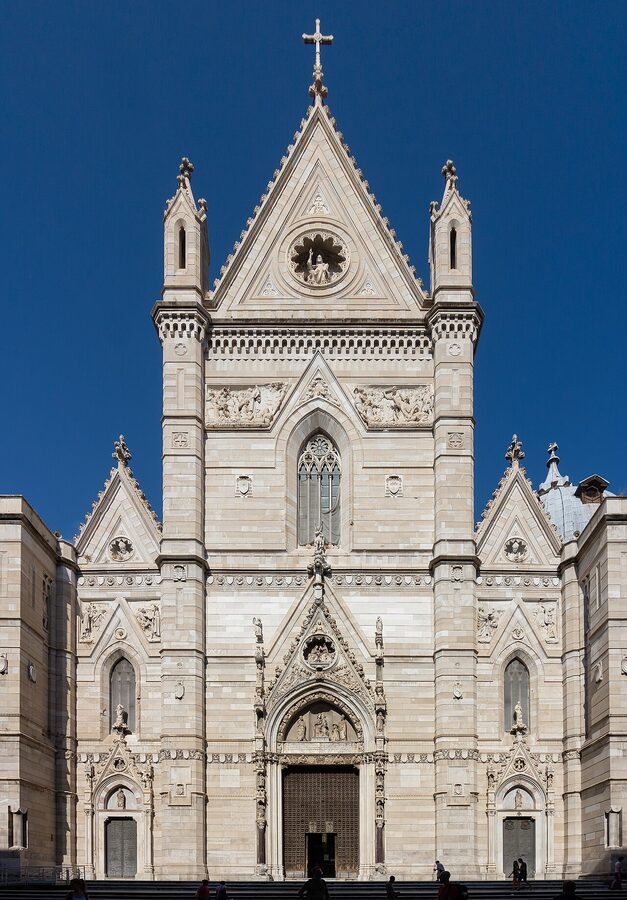 The facade of Naples Cathedral, the Duomo di Napoli