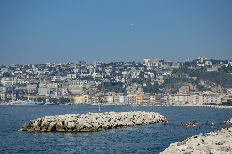 The Lungomare Caracciolo seafront promenade in Naples