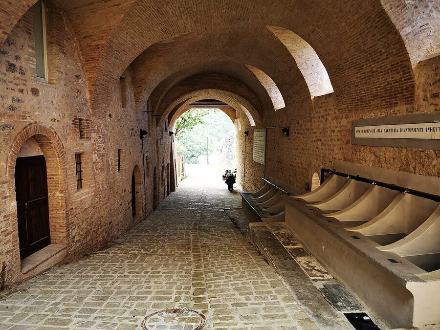 Nocera Umbra medieval lanes climbing the hillside