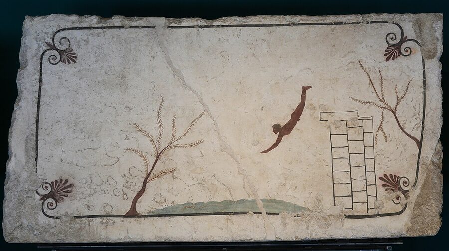 The cover panel of the Tomb of the Diver at Paestum