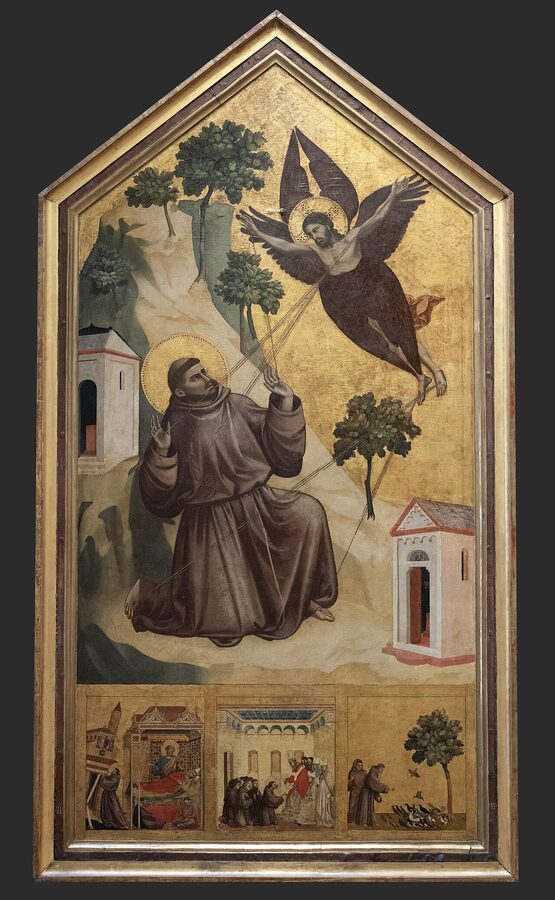 Giotto's panel painting of Saint Francis receiving the stigmata, now in the Louvre