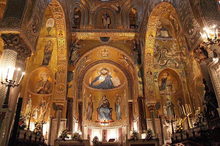 The Palatine Chapel inside the Norman Palace in Palermo
