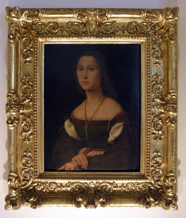 La Muta (The Mute Woman) portrait by Raphael, c. 1507, in the Galleria Nazionale delle Marche, Urbino